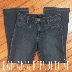 Banana Republic Wide Leg Trouser Jeans, Size 8P/28